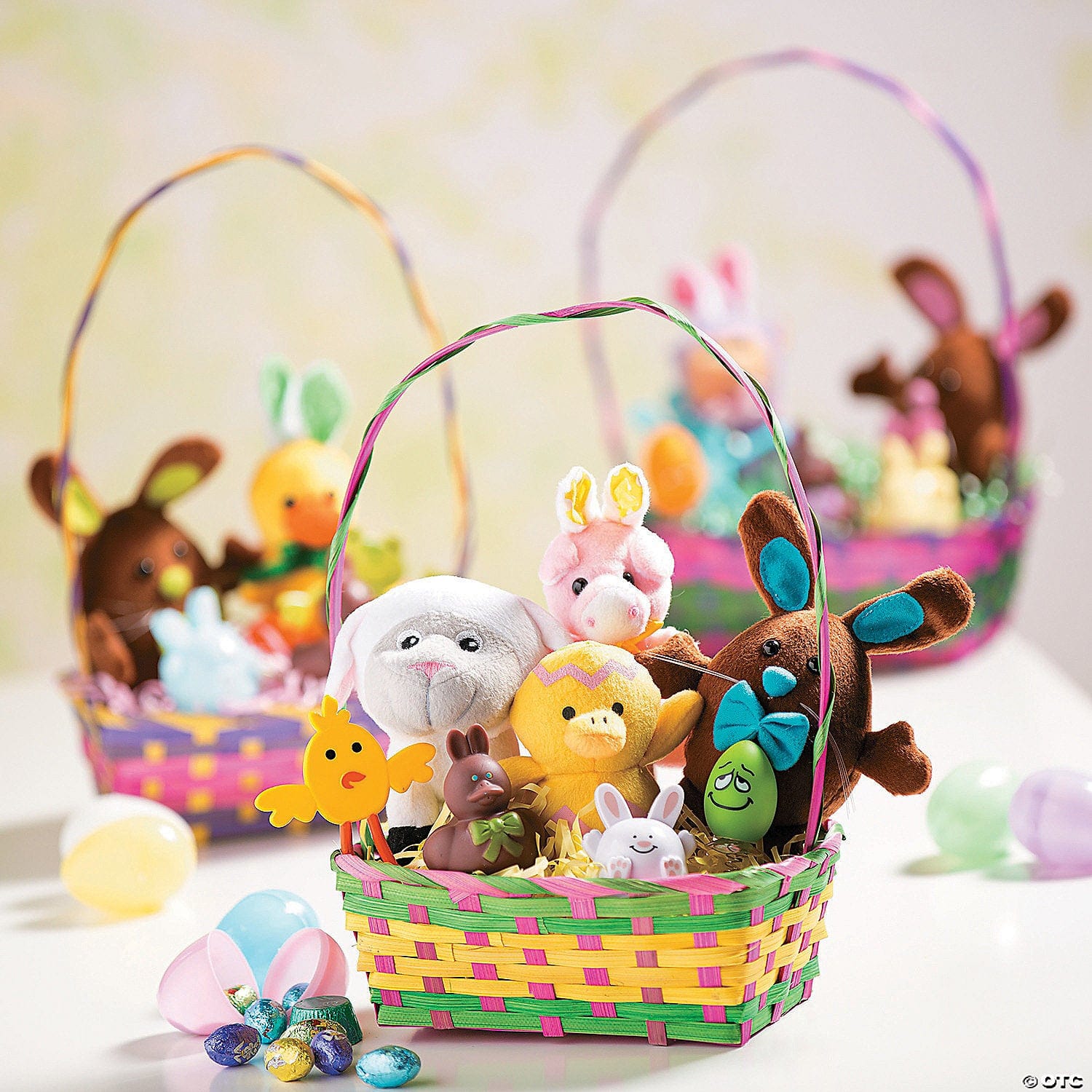 Fun Express Bamboo Multicolor Rectangular Easter Baskets (6 count)