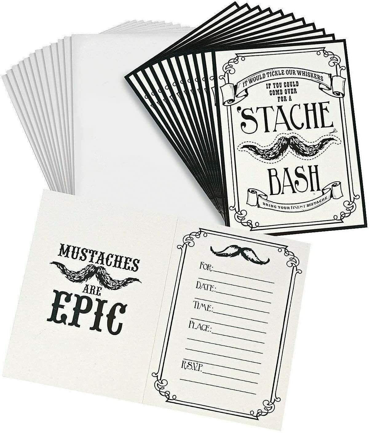 Fun Express Mustache Invitations 5″ x 7″ (12 count)