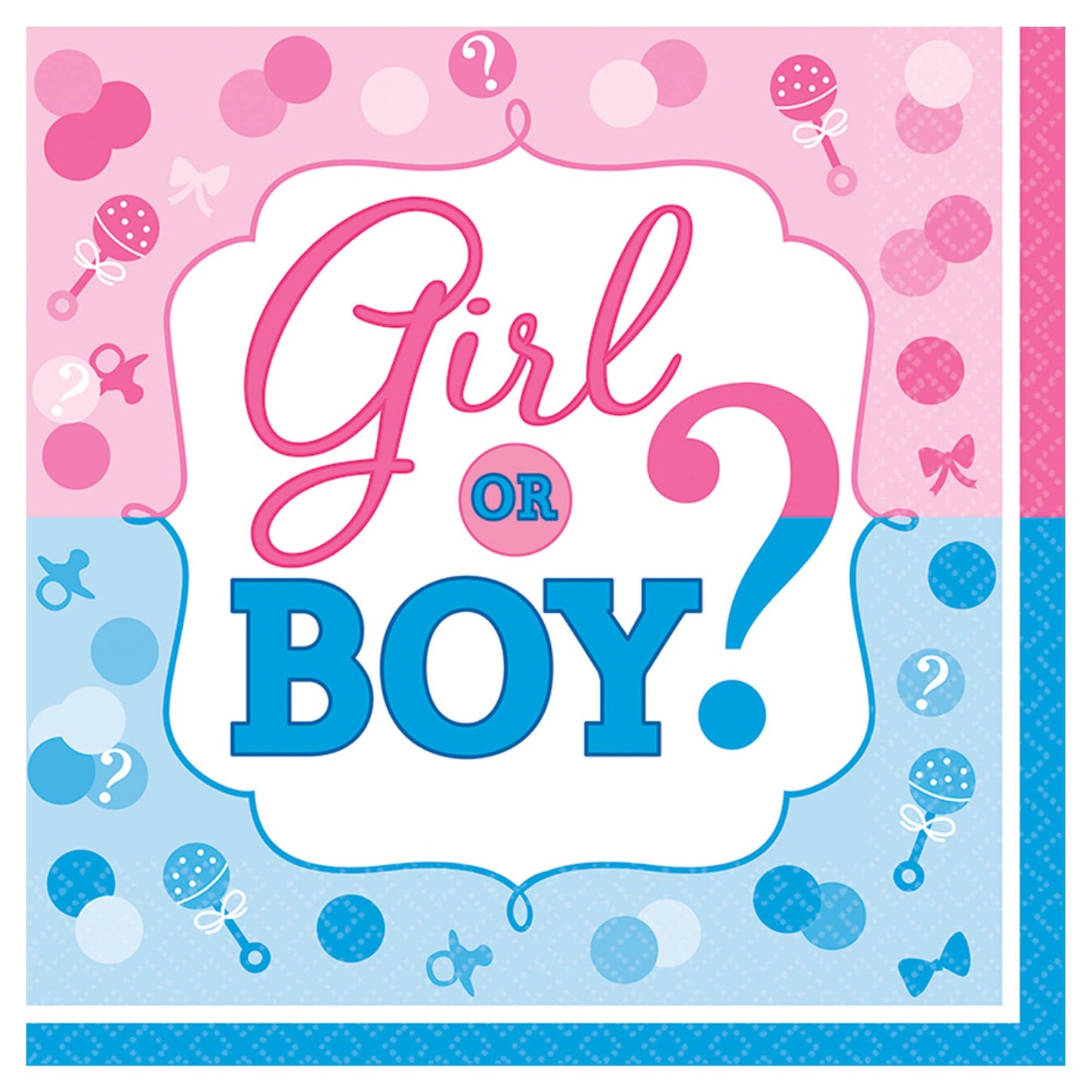 6.5" Luncheon Napkins - Girl or Boy (16ct) - Amscan