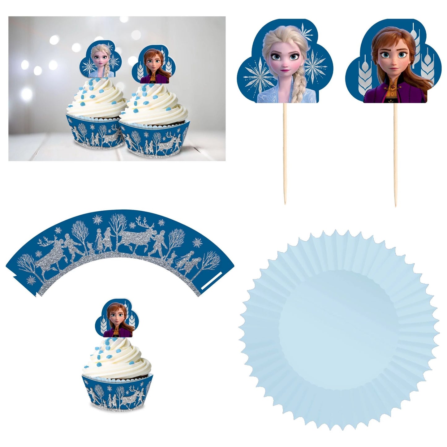 Glitter Cupcake Kit - Disney Frozen 2 (24ct) - Amscan