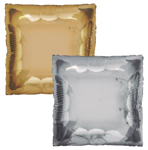 Gold and Silver Square 24″ Foil Balloon by Tuftex from Instaballoons