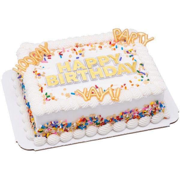 Gold Happy Birthday Layon by DecoPac from Instaballoons