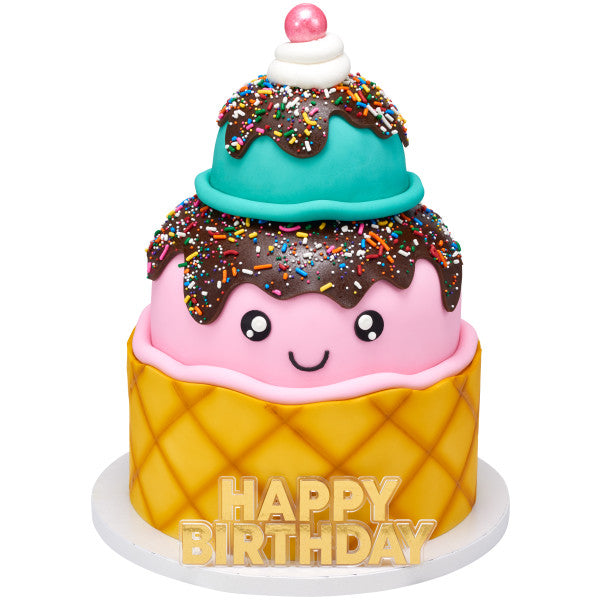 Gold Happy Birthday Layon by DecoPac from Instaballoons