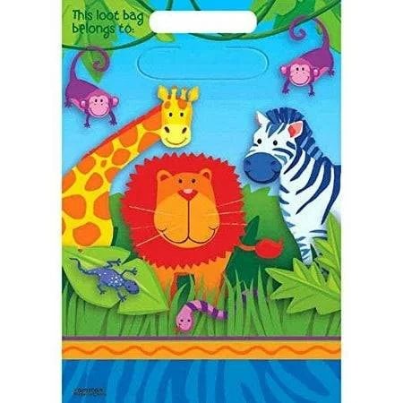 Goodie Bags - Jungle Animal Party (8ct) - Amscan