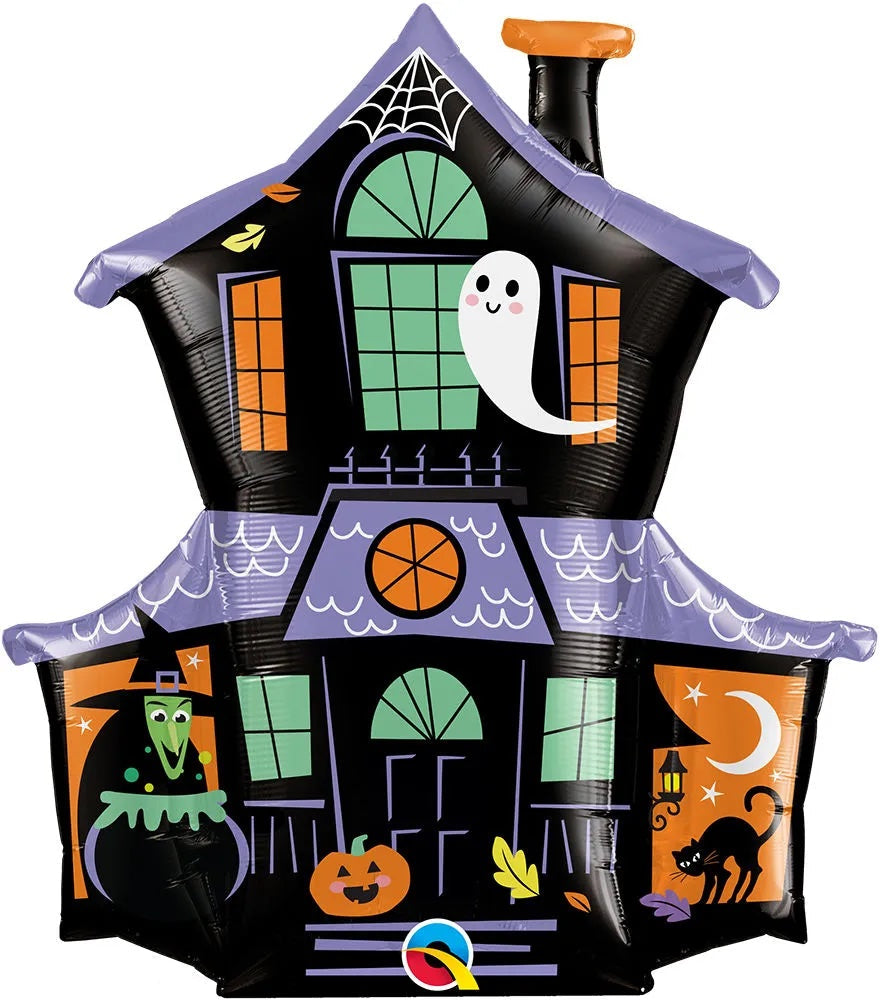 Halloween Haunted House 37″ Foil Balloon by Qualatex from Instaballoons