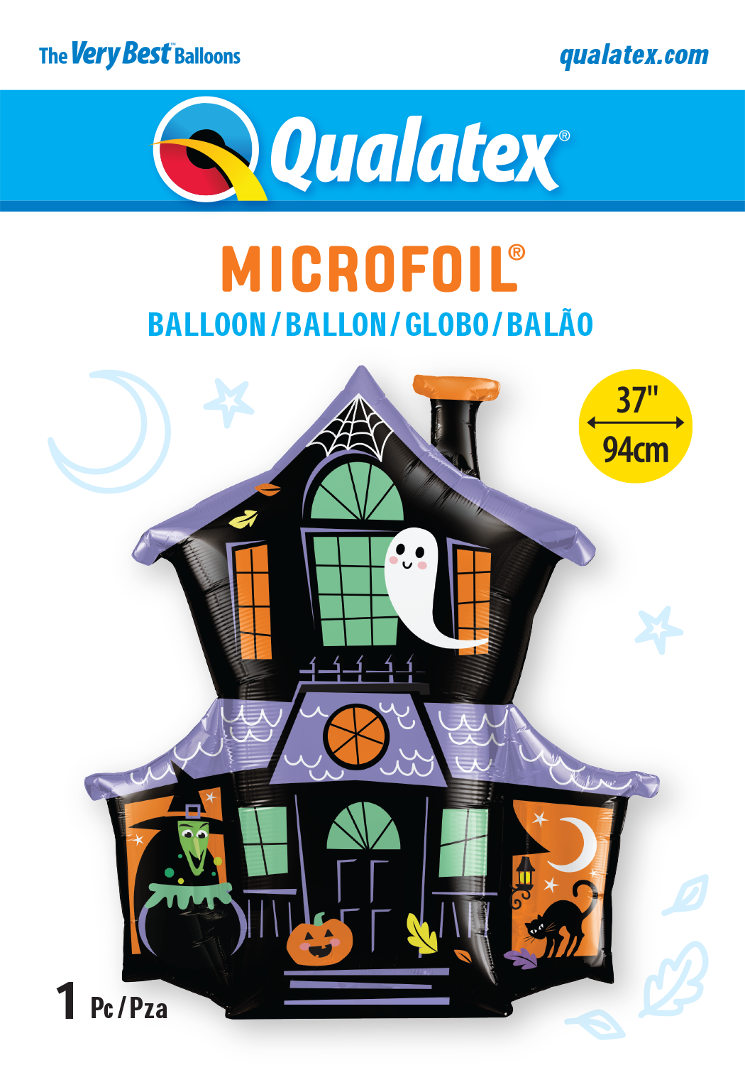 Halloween Haunted House 37″ Foil Balloon by Qualatex from Instaballoons