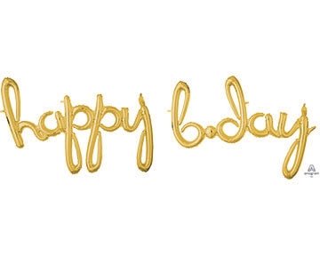 Happy B-Day Script - Gold - Anagram