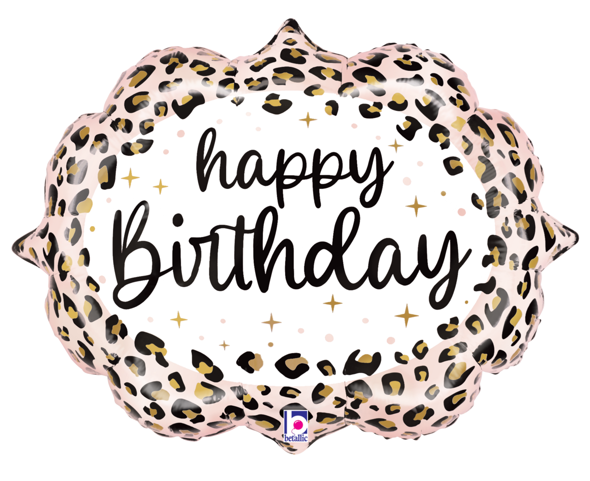 Happy Birthday Leopard Print 27″ Foil Balloon by Betallic from Instaballoons