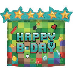 Happy Birthday Pixel Party 25″ Foil Balloon by Anagram from Instaballoons