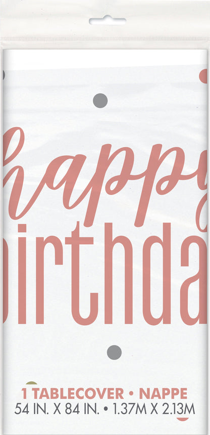 Happy Birthday Rose Gold Tablecover by Unique from Instaballoons