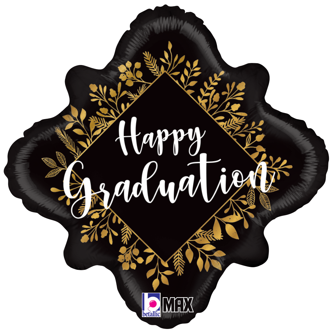 Happy Graduation Gold Leaf 18″ Foil Balloon by Betallic from Instaballoons