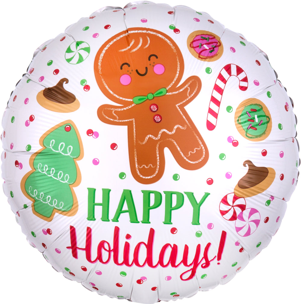 Happy Holidays Cookies 18″ Foil Balloon by Anagram from Instaballoons