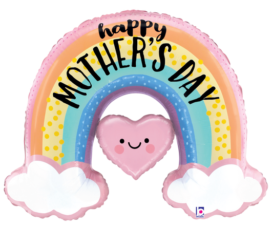 Happy Mother's Day Pastel Rainbow 29″ Foil Balloon by Sempertex from Instaballoons