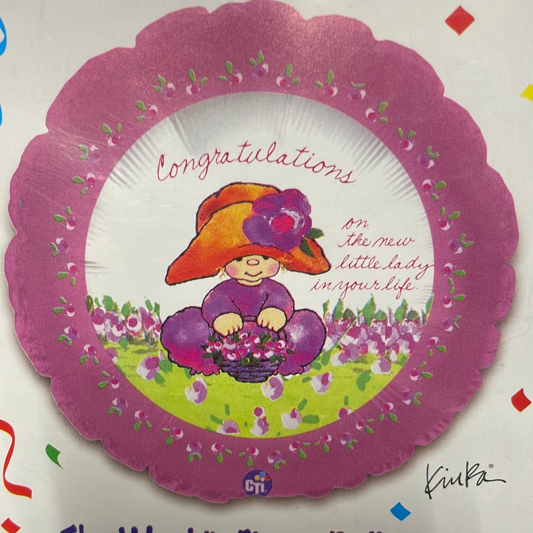 Congratulations on New Little Lady 18" Balloon Set