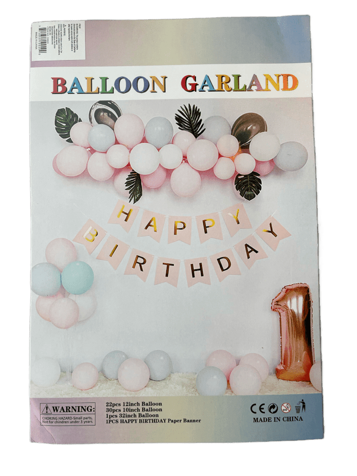 Imported Latex Happy 1st Birthday Balloon Garland Kit