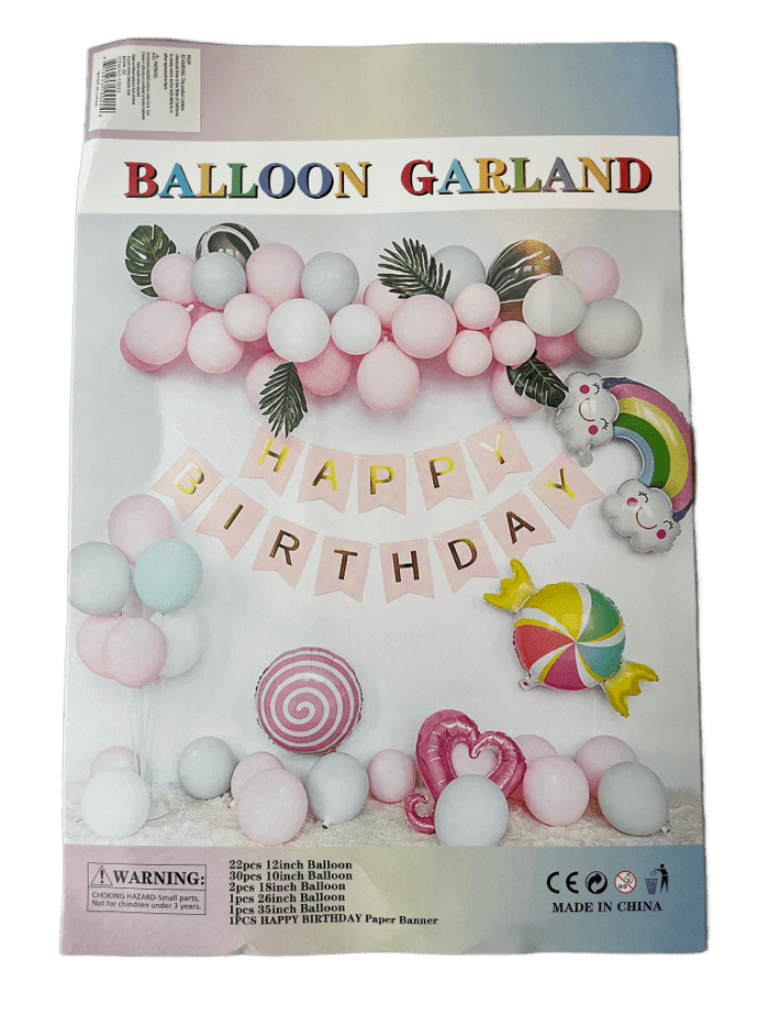 Imported Latex Happy Birthday Candy Balloon Garland Kit