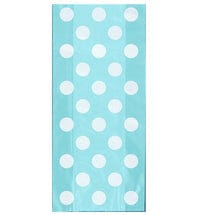 Imported Light Blue Cello Bag Big Polka 11″ x 5″ (20 count)