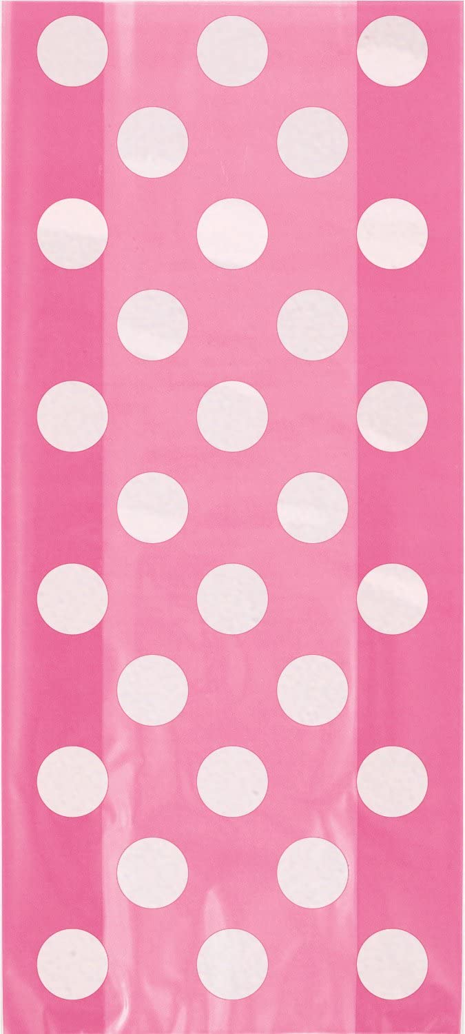 Imported Light Pink Cello Bag Big Polka 11″ x 5″  (20 count)