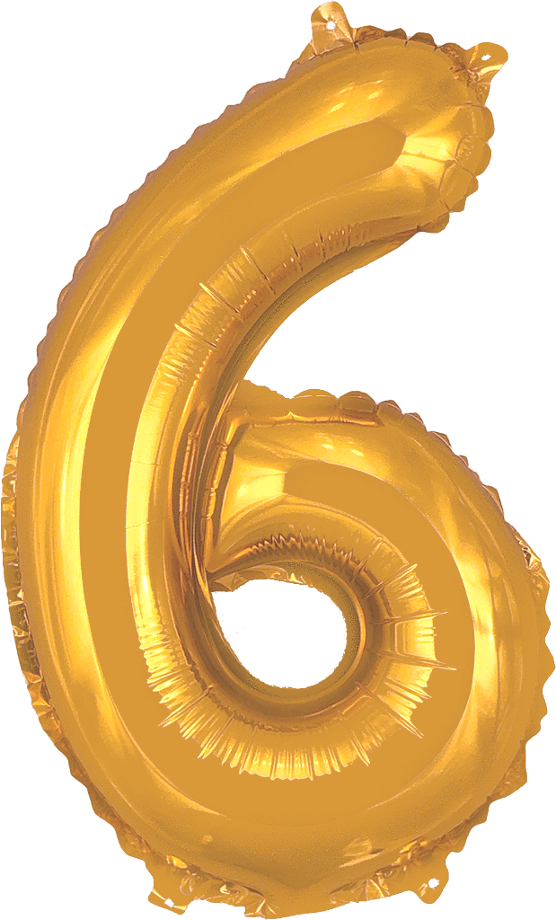 instaballoons Mylar & Foil Gold / 6 Gold 16" Small Balloon Letters and Numbers