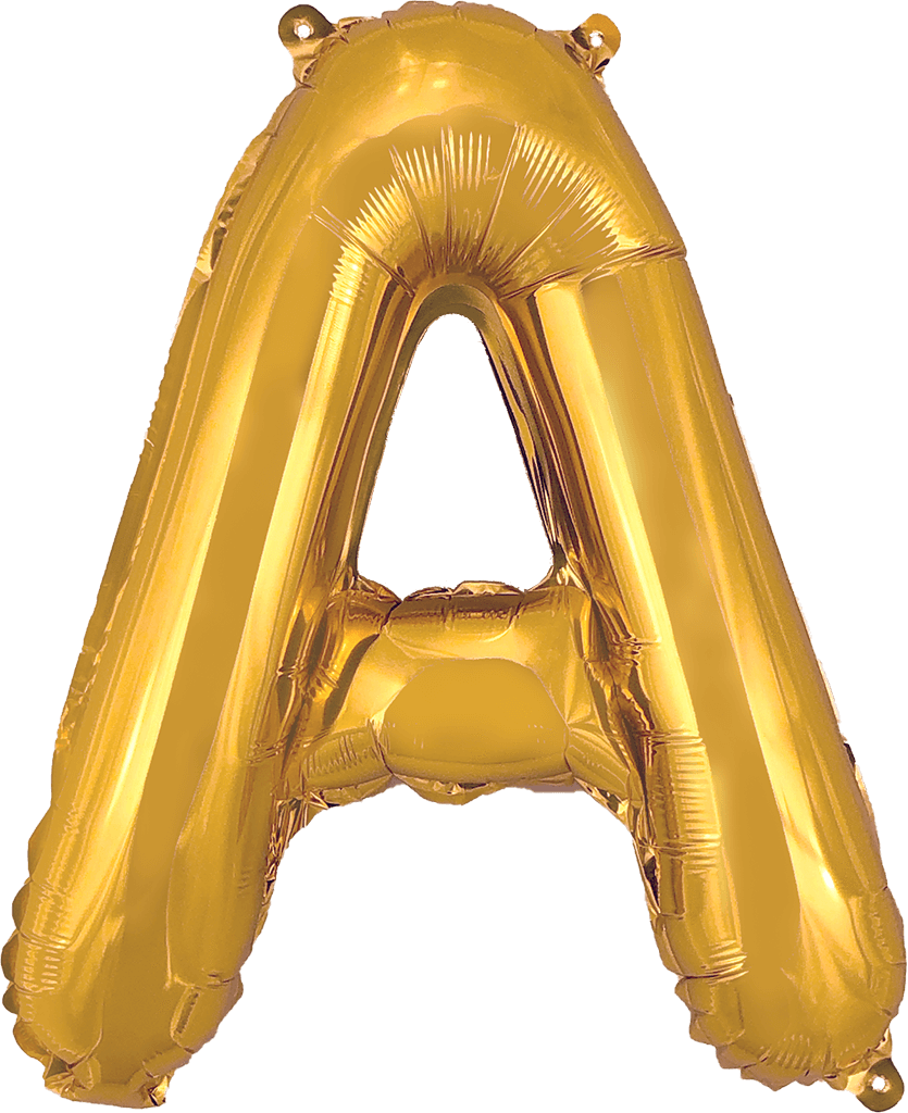 instaballoons Mylar & Foil Gold / A Gold 16" Small Balloon Letters and Numbers