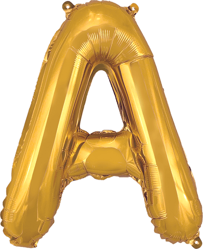 instaballoons Mylar & Foil Gold / A Gold 16" Small Balloon Letters and Numbers