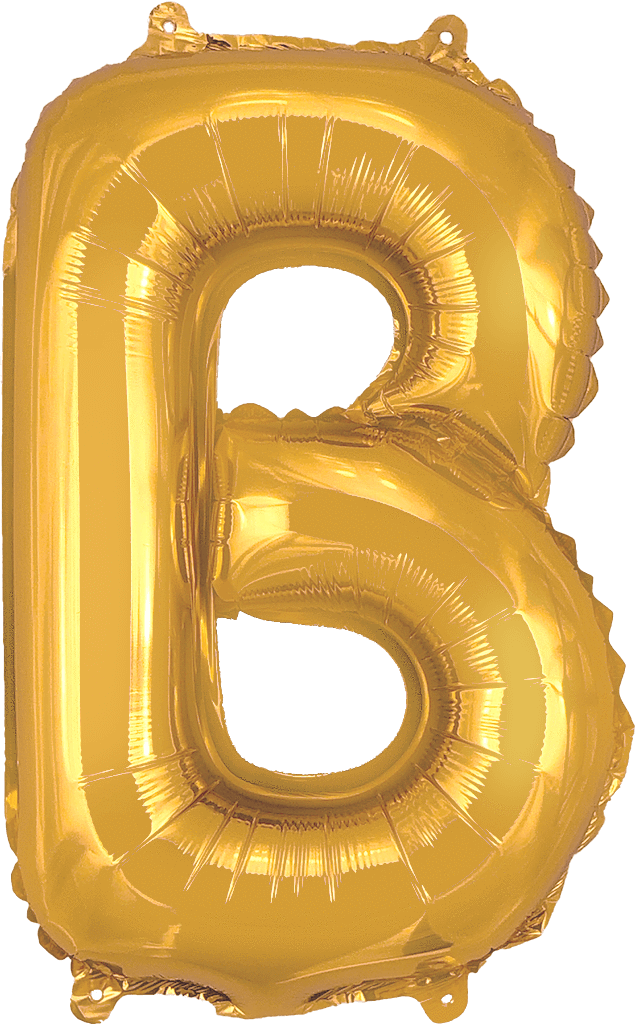 instaballoons Mylar & Foil Gold / B Gold 16" Small Balloon Letters and Numbers