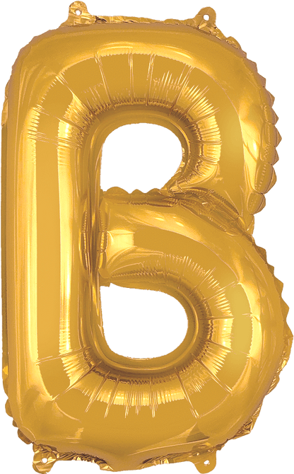 instaballoons Mylar & Foil Gold / B Gold 16" Small Balloon Letters and Numbers