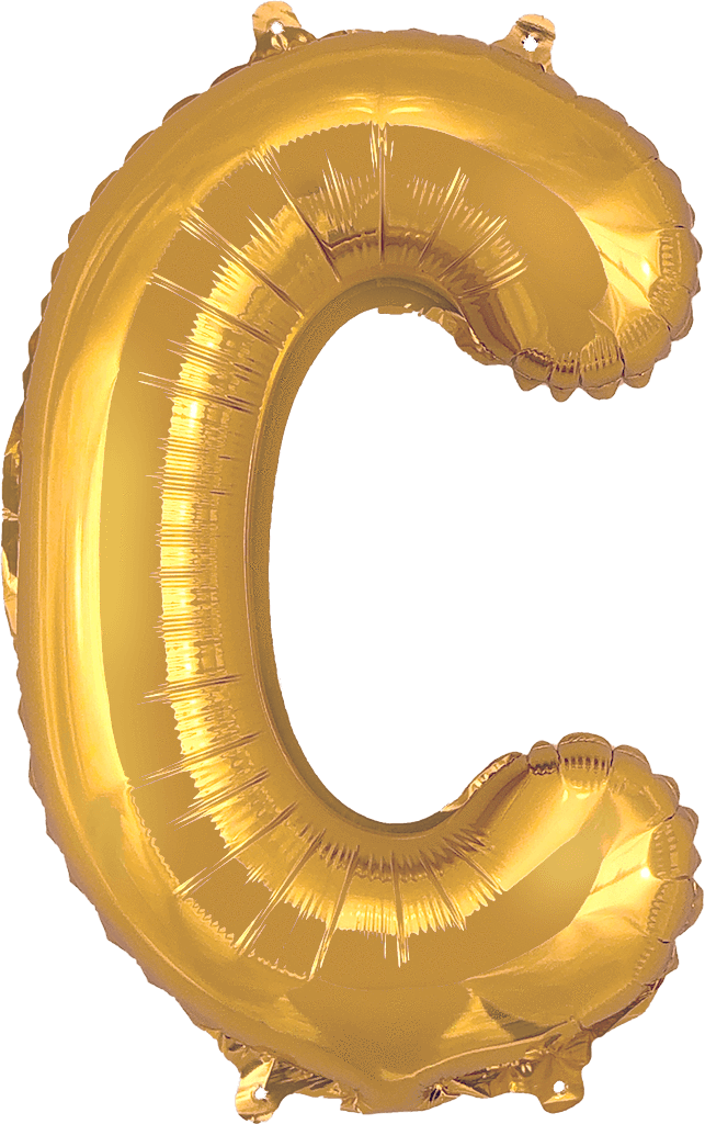 instaballoons Mylar & Foil Gold / C Gold 16" Small Balloon Letters and Numbers