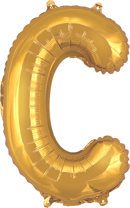 instaballoons Mylar & Foil Gold / C Gold 16" Small Balloon Letters and Numbers