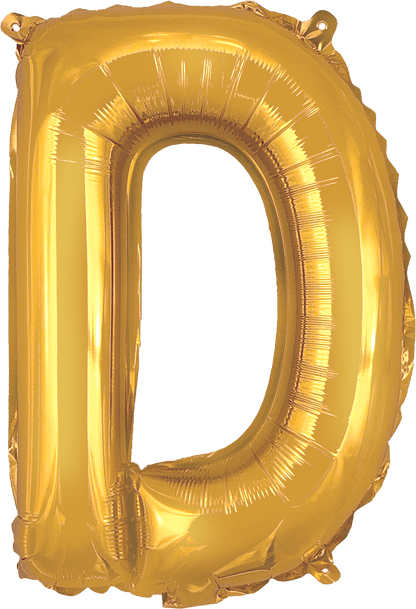 instaballoons Mylar & Foil Gold / D Gold 16" Small Balloon Letters and Numbers