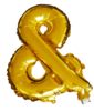 instaballoons Mylar & Foil Gold / & Gold 16" Small Balloon Letters and Numbers