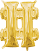 instaballoons Mylar & Foil Gold / # Gold 16" Small Balloon Letters and Numbers