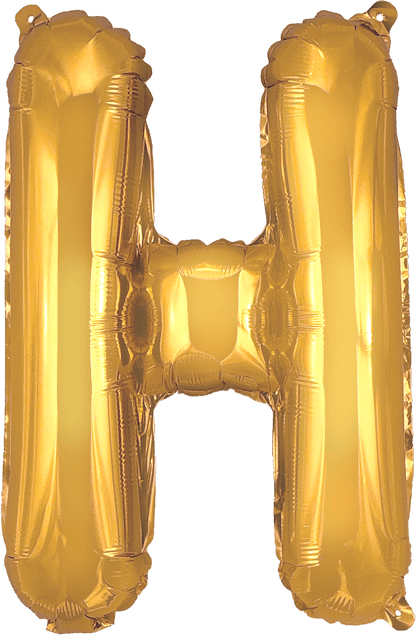 instaballoons Mylar & Foil Gold / H Gold 16" Small Balloon Letters and Numbers