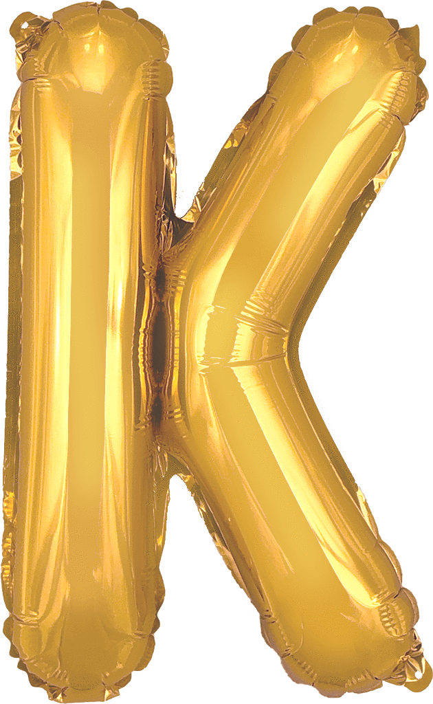 instaballoons Mylar & Foil Gold / K Gold 16" Small Balloon Letters and Numbers