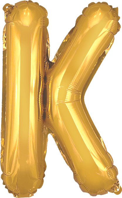 instaballoons Mylar & Foil Gold / K Gold 16" Small Balloon Letters and Numbers