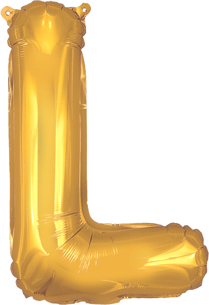 instaballoons Mylar & Foil Gold / L Gold 16" Small Balloon Letters and Numbers