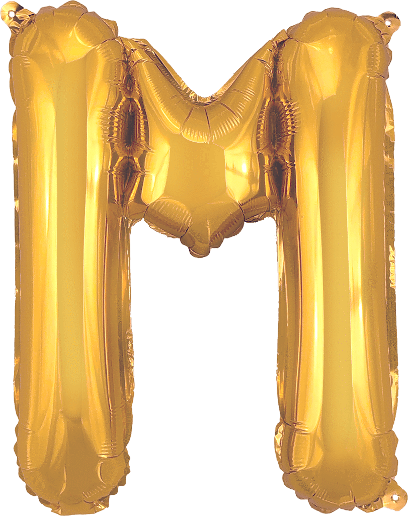 instaballoons Mylar & Foil Gold / M Gold 16" Small Balloon Letters and Numbers