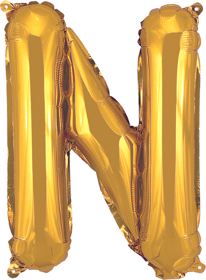 instaballoons Mylar & Foil Gold / N Gold 16" Small Balloon Letters and Numbers