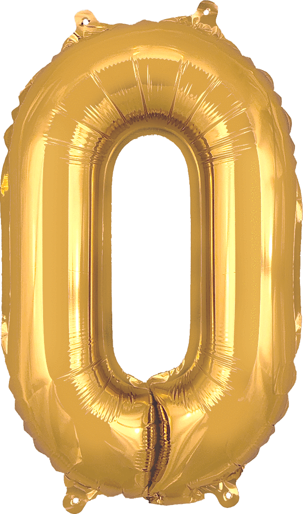 instaballoons Mylar & Foil Gold / O Gold 16" Small Balloon Letters and Numbers