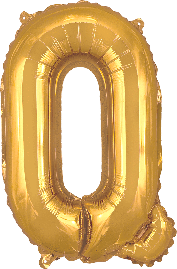 instaballoons Mylar & Foil Gold / Q Gold 16" Small Balloon Letters and Numbers