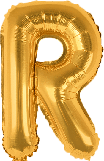 instaballoons Mylar & Foil Gold / R Gold 16" Small Balloon Letters and Numbers
