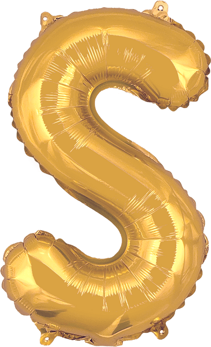 instaballoons Mylar & Foil Gold / S Gold 16" Small Balloon Letters and Numbers
