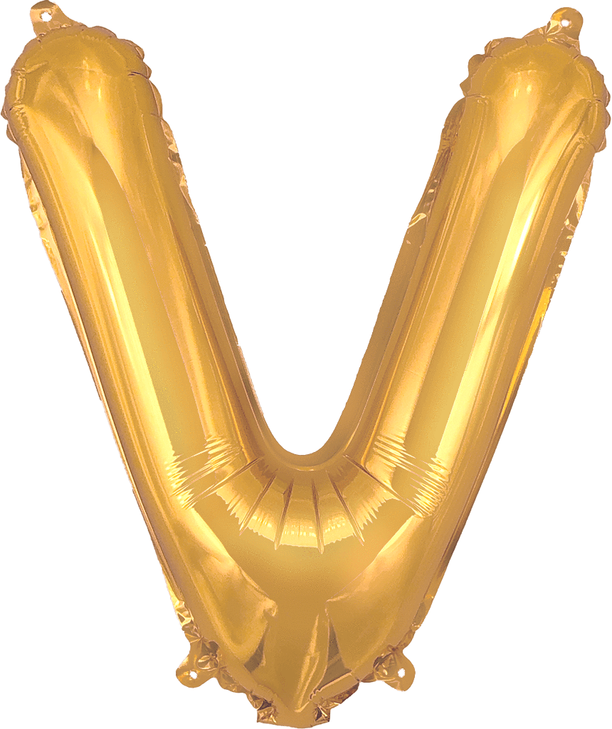 instaballoons Mylar & Foil Gold / V Gold 16" Small Balloon Letters and Numbers