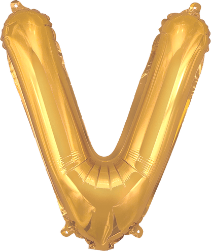 instaballoons Mylar & Foil Gold / V Gold 16" Small Balloon Letters and Numbers