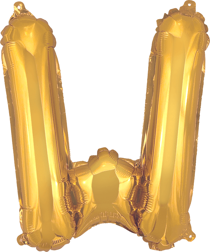 instaballoons Mylar & Foil Gold / W Gold 16" Small Balloon Letters and Numbers