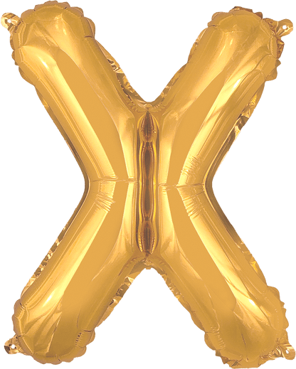 instaballoons Mylar & Foil Gold / X Gold 16" Small Balloon Letters and Numbers