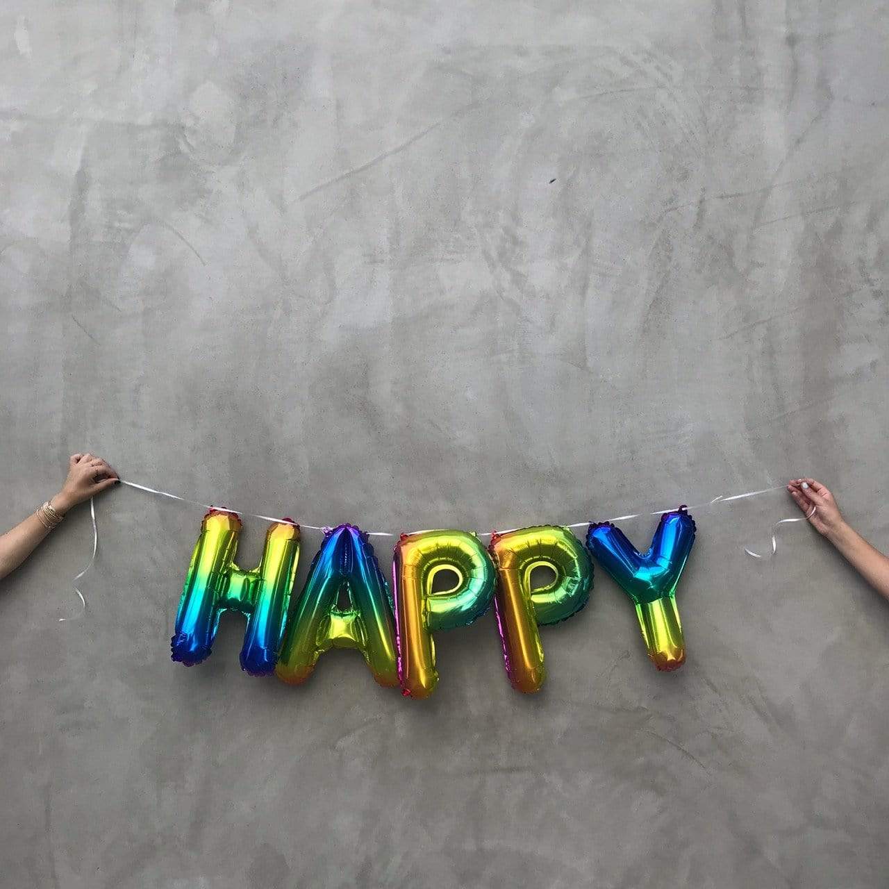 instaballoons Mylar & Foil HAPPY BIRTHDAY Rainbow Balloon Banner Set
