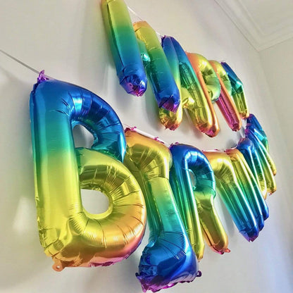 instaballoons Mylar & Foil HAPPY BIRTHDAY Rainbow Balloon Banner Set