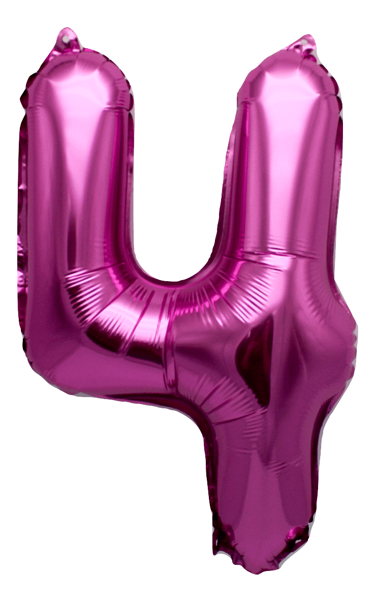 instaballoons Mylar & Foil Pink / 4 Pink 16" Small Balloon Letters and Numbers