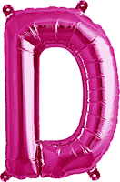 instaballoons Mylar & Foil Pink / D Pink 16" Small Balloon Letters and Numbers